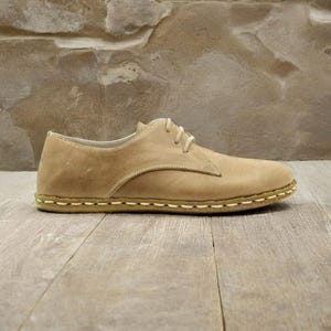 Handmade Leather Barefoot Oxfords: Women&#39;s Zero Drop Lace Up Grounding Shoes