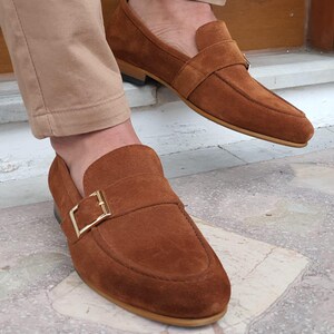 Brown Suede Loafers for Men