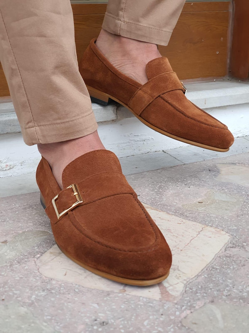 Brown Suede Loafers for Men