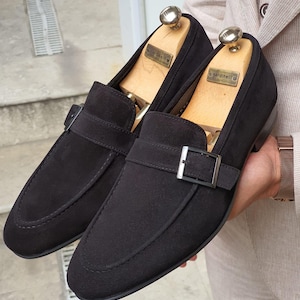 Black Suede Loafers for Men
