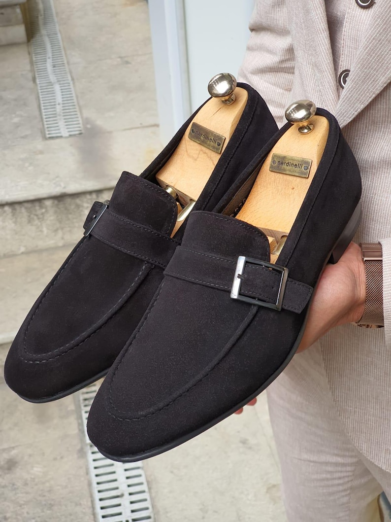 Black Suede Loafers for Men