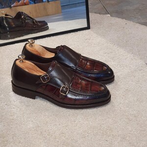 Brown Double Monk Strap Shoes