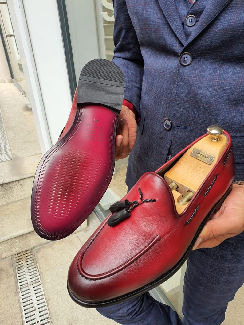 Men's Red Tassel Loafers