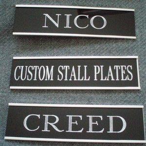 Horse Stall Plates Plaque with holder rotary engraved