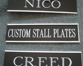 Horse Stall Plates Plaque with holder rotary engraved