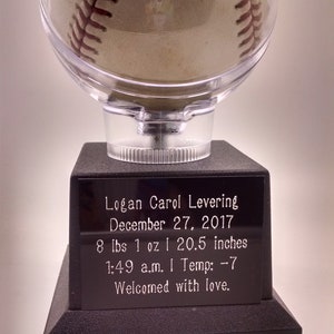 Baseball Holder, Trophy, display case, Custom Engraved showcase CHOICE of Colors image 2