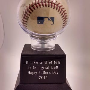 Baseball Holder, Trophy, display case, Custom Engraved showcase CHOICE of Colors image 1