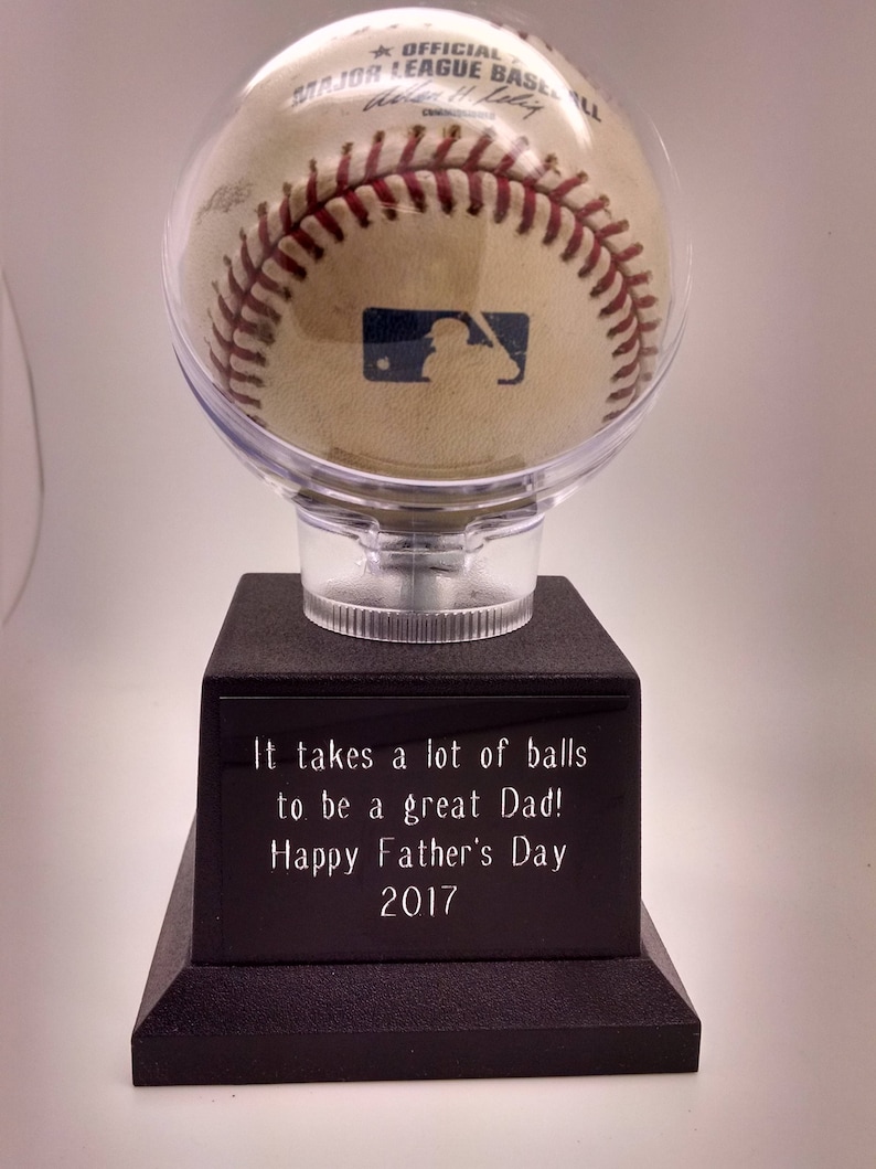 Baseball Holder, Trophy, display case, Custom Engraved showcase CHOICE of Colors image 1