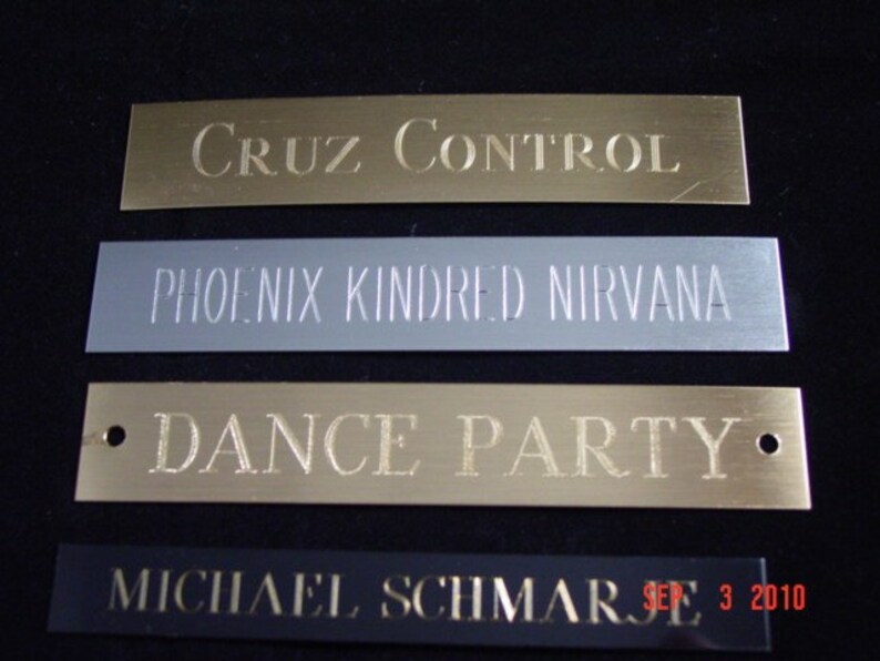 name plate, sign, tag, Engraved, 2x4 or smaller custom engraving and personalized image 2