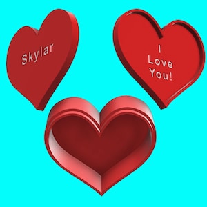 Heart Box with personalized text on top AND inside of lid! Choose your color. Heart gift box for Jewelry, Candy, Keepsakes, Gifts, Cash, Etc