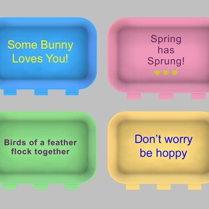 Additional egg carton lids with personalized text for egg cartons sold by Fossylized 3D. Choose your color and text for each additional lid.