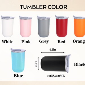 Personalized 10oz Stainless Steel Tumblers, Custom Travel Mugs with Lid for Bridesmaid image 5