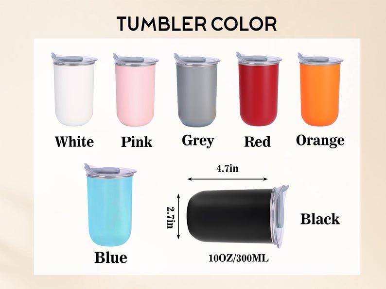 Personalized 10oz Stainless Steel Tumblers, Custom Travel Mugs with Lid for Bridesmaid image 5