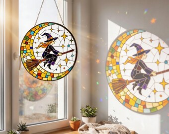 Custom Halloween Suncatcher, Personalized Photo Acrylic Window Hanging, Pumpkin Ghost Sun Catcher Gift