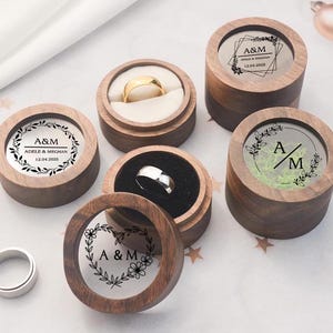 Personalized Wooden Wedding Ring Box, Custom Engraved Engagement Proposal Holder, Bridal Gift For Her, Engrave Ring Box, Gift for Her