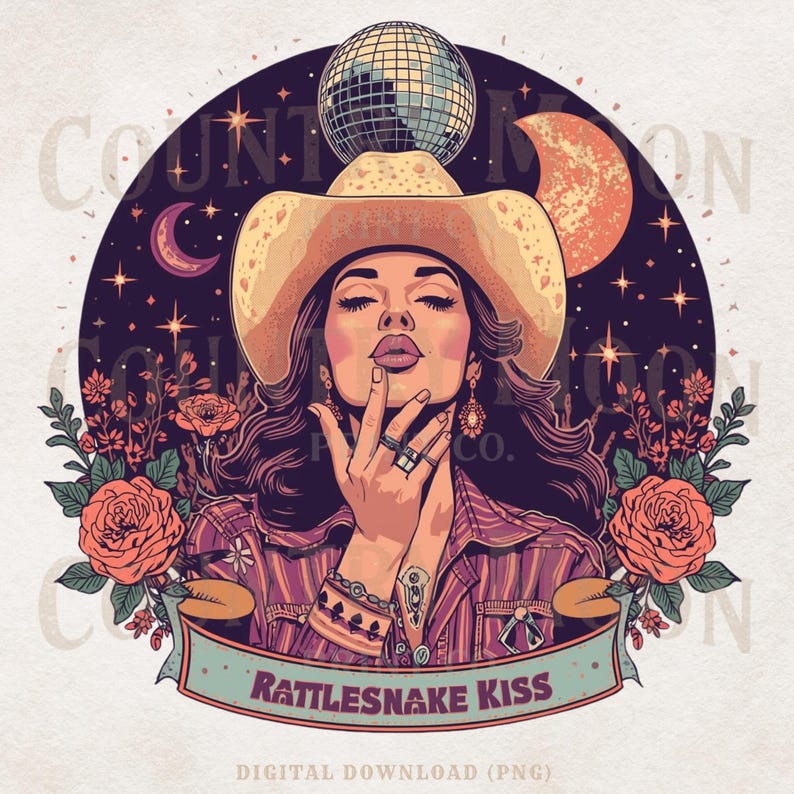 Rattlesnake Kiss PNG | Vintage Western Art, Line Dance Shirt, Trendy ...