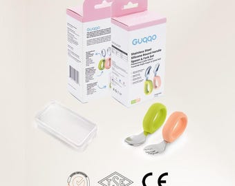 Guqqo Baby Cutlery Set • Stainless Steel & Silicone Handle