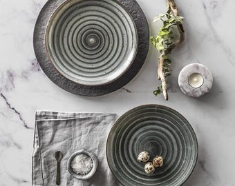 Anthracite Bone China Plate 21 cm
