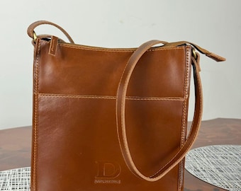 Bolso bandolera unisex de piel auténtica