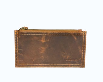 Estuche para pinceles de cuero genuino personalizado, portalápices para artistas, neceser minimalista.