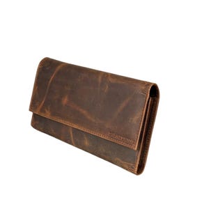 Echtleder Damen Clutch Geldbörse mit großem Handyfach, Geschenk für Sie, Reisebrieftasche
