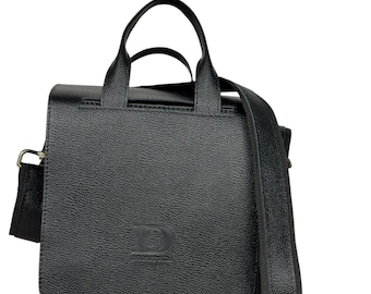 Bolsa para discos de vinilo de 7 pulgadas de cuero genuino: almacenamiento para vinilos de DJ, estilo bandolera acolchada.