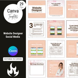 Website Designer Templates, Web Designer Posts, Editable Social Media Posts, Instagram Templates, Instant Download