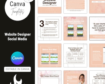 Modelli Instagram per Web Designer – Post modificabili sui social media con Canva (download digitale)