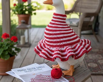 Porch Goose Dress Pattern Crochet, DIY Lawn Goose Outfit, Crochet Goose Clothes Pattern, Digital Download PDF