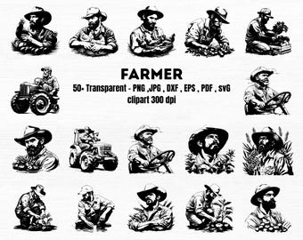 Farm Life SVG-bundel: tractor- en landbouwclipart (digitale download)