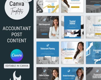 Socialmediasjablonen accountant: financiële inhoud, boekhoudberichten (pdf-download)