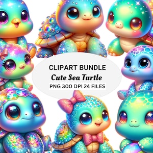 Watercolor Sea Turtle Clipart Bundle: Ocean Animal PNG (Digital Download)