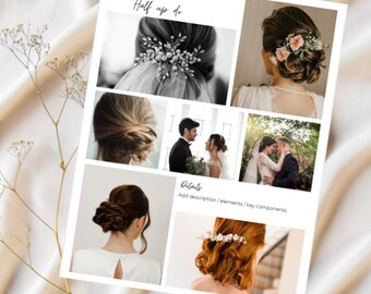 Modello di bacheca per la visione del matrimonio. Modello Canva stampabile per ispirare la sposa