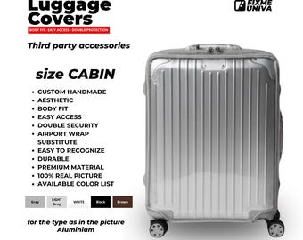 Protector de maleta de aluminio Custom Fit Luggage para protección contra arañazos, tamaño cabina