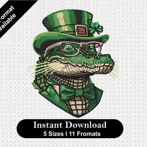 Cute Alligator embroidery design, animals embroidery design machine, Safari embroidery pattern, file instant download, baby embroidery