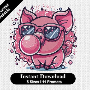 Funny Pig Embroidery Design Apparently, Dramatic Pig Embroidery File Machine Embroidery Sarcastic Embroidery Pattern, Farm Embroidery