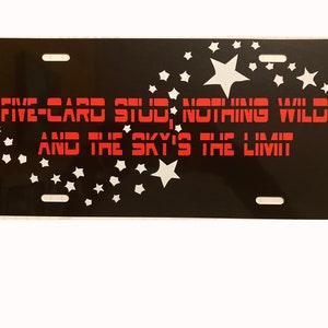 Placa de cinco cartas inspirada em Star Trek Sky’s the Limit Car Tag Acessório Picard de próxima geração