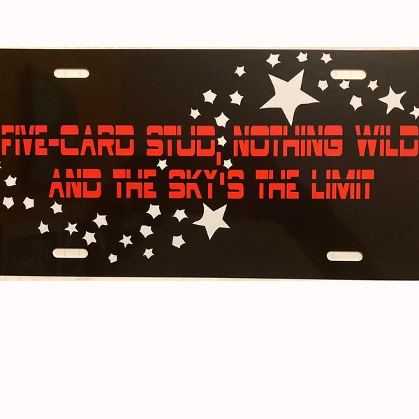Star Trek Inspired License Plate Five Card Sky’s the Limit Car Tag Next Generation Picard Accessory