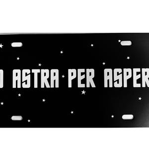 スタートレック風ナンバープレート Ad Astra Per Aspera Motto カータグ Voyager Next Generation Picard
