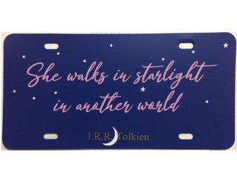 Lord of the Rings Inspired Vanity License Plate J.R.R. Tolkien Quote Car Tag