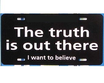 X-Files inspirado la verdad está por ahí placa de matrícula negro etiqueta de coche