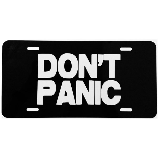 Geen paniek nummerplaat hitchhiker's guide to the Galaxy Quote Car Tag