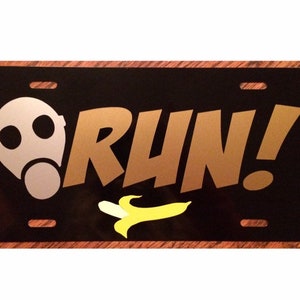 9th Doctor Who Inspired License Plate RUN Ninth Dr Who Car Tag Accessory