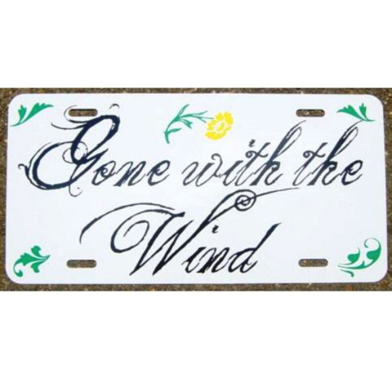 Gone With the Wind License Plate Margaret Mitchell Car Tag image 1