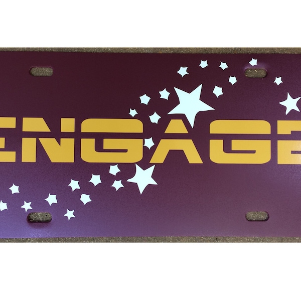 Star Trek Inspired License Plate ENGAGE Car Tag Next Generation Picard Accessory