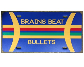 Doctor Who Inspired 13th Thirteenth Doctor License Plate Brains Beat Bullets Car Tag