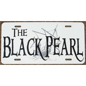 Pirates of the Caribbean License Plate The BLACK PEARL Car Tag