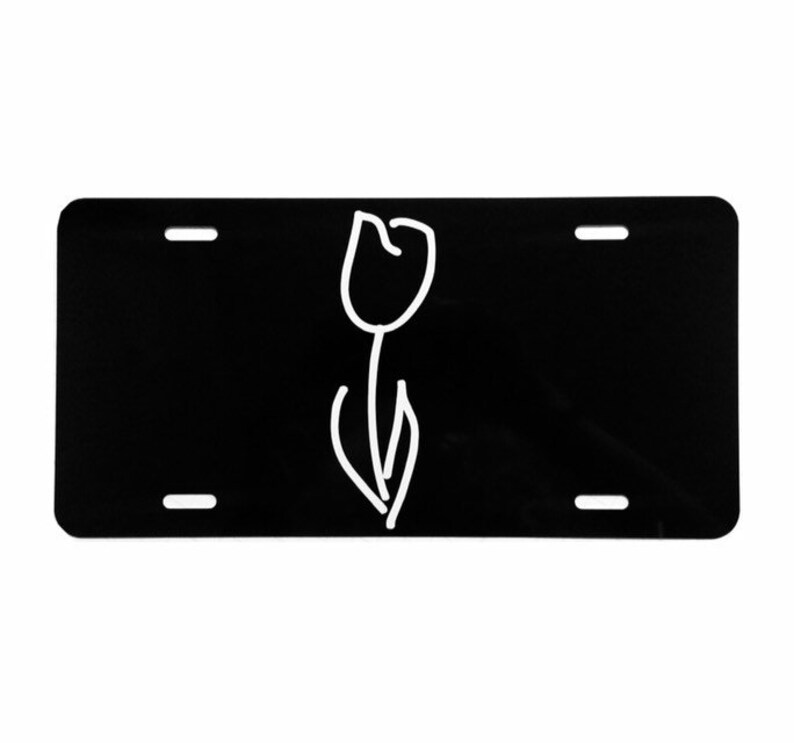 Fringe White Tulip License Plate Forgiveness Redemption Hope Love Symbol Car Tag Accessory image 1