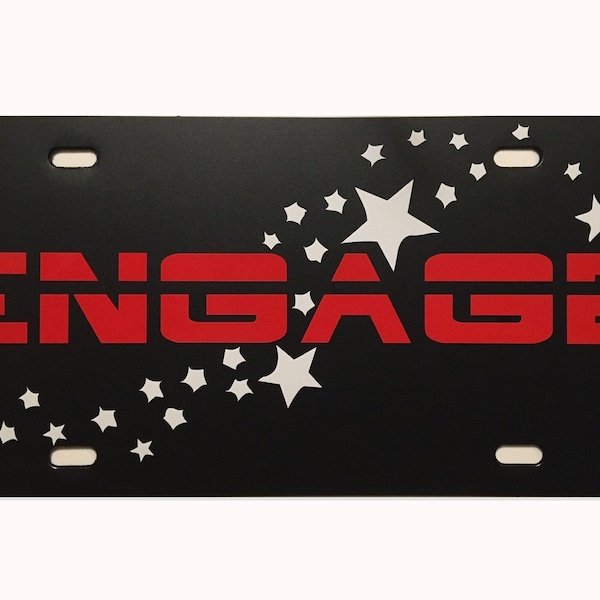 Star Trek Inspired License Plate ENGAGE Car Tag Next Generation Picard Accessory