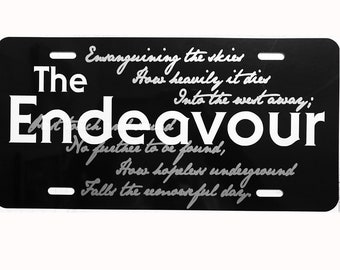 Endeavour Morse Inspired Front License Plate Vanity Car Tag